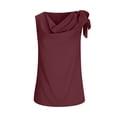 thumbnail image 4 of Womens Satin Tank Tops with Strappy, Sleeveless Shirts for Women Summer Business Casual Lapel Cowl Neck Dressy Blouses Tanks, 4 of 6