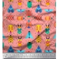 thumbnail image 1 of Soimoi Japan Crepe Satin Fabric Insects Clip Art Printed Craft Fabric by The Yard 42 Inch Wide, 1 of 1