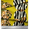 thumbnail image 2 of Soimoi Yellow Rayon Crepe Fabric Leopard & Wild Animal Skin Print Sewing Fabric BTY 46 Inch Wide, 2 of 3