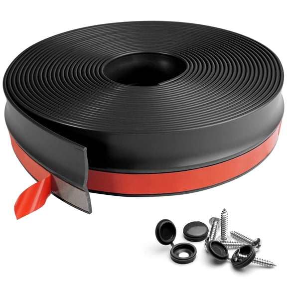 FCSOTSPS Garage Door Seal Top and Sides 36Feet Universal Black Garage Door We...