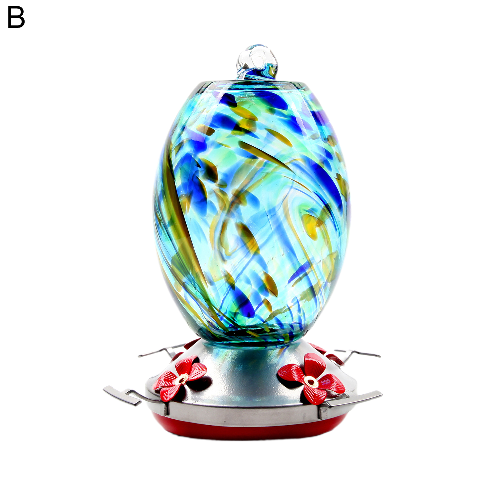 Cheers US Vintage Hummingbird Feeder, Bird Health+ Big Gulp Hummingbird Feeder, Glass Hummingbird Feeders for Outdoors, 5 Feeding Stations