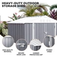 thumbnail image 3 of Vyrox 8' x 6' Outdoor Storage Shed, Metal Garden Tool Shed with Sloping Roof & Double Lockable Doors for Backyard, Patio, Gray, 3 of 6