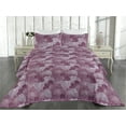thumbnail image 2 of Ambesonne Floral Boho Quilted Bedspread Set 3 Pcs, Dahlias and Amaryllis, Twin, Eggplant Pale Lilac White, 2 of 4