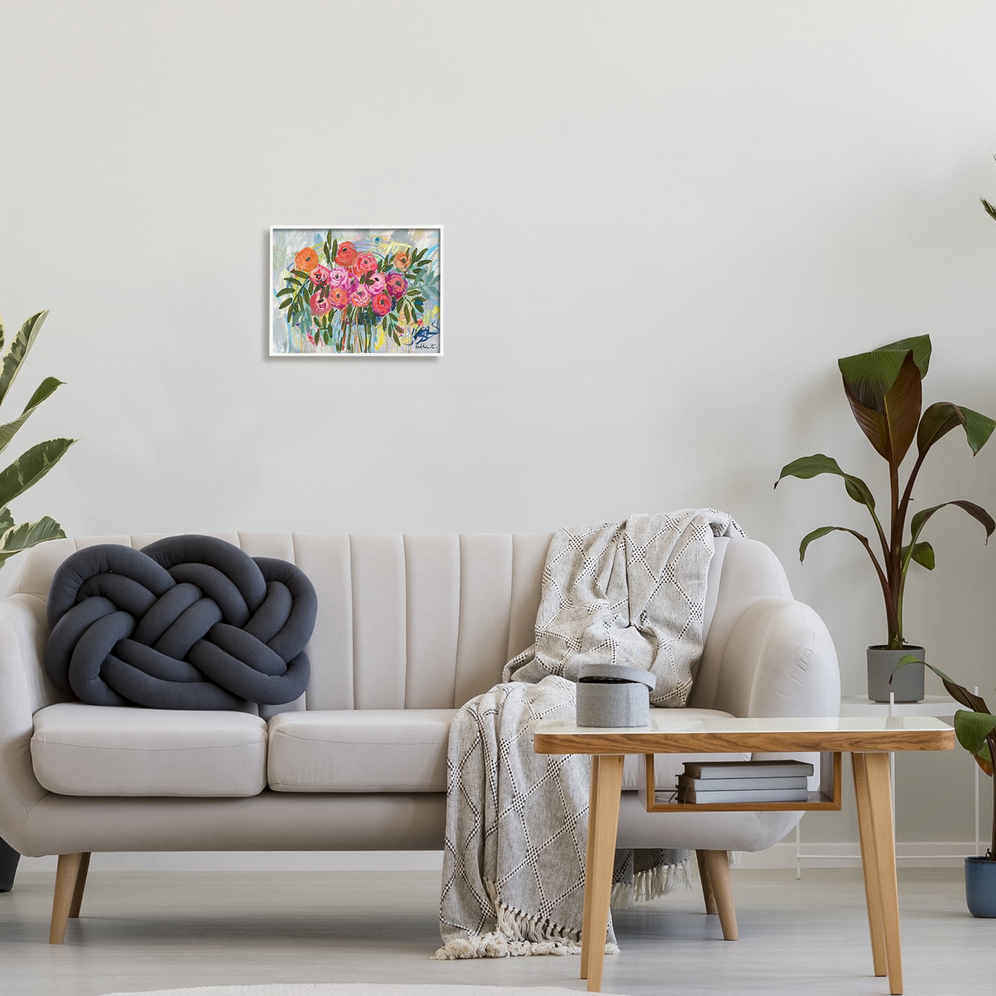 Kait Roberts Abstract Rotary Spring Flower Roses Shabby Chic Painting 14 in x 11 in Framed Painting Art Print, by Stupell Home Décor