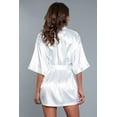 thumbnail image 3 of Be Wicked Womens Plus Size Satin Robe, White, Small, 3 of 3