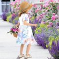 thumbnail image 5 of FORMRS Girls Short Sleeve Dress Summer Casual Round Neck A-line Beach Sundress, Sizes 2T-8T, Pastel Flower Pattern, 5 of 8
