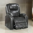 thumbnail image 4 of Benjara BM312353 37 in. Evans Recliner Chair with Power Lift, Cupholders & Faux Leather, Gray, 4 of 6