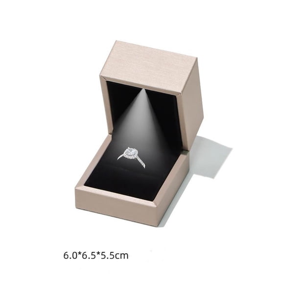 Gold High-End Luxury LED Light Jewelry Box PU Leather Jewelry Display Storage Box Bracelet Ring Necklace Organizer Wedding Gift
