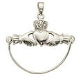 thumbnail image 1 of Sterling Silver 18" 1mm Box Chain Claddagh Charm Holder Pendant Necklace, 1 of 2