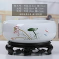 thumbnail image 4 of chaungfeng Chinese Ceramic Bowl Flower Planter with Stand, Lotus Bowls for Planting in Water, Ceramic Planters for Office Garden Indoor Outdoor, for Plants Leak-Proof Design, 4 of 5