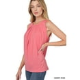 thumbnail image 2 of Zenana Women & Plus Slim Fit Round Neck Sleeveless Front Neck Pleated Blouse Tops w/Keyhole Back, 2 of 5