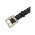thumbnail image 5 of INSPIRE CHIC Women's Rhinestone Buckle Belts, Decorative Elegant Faux Leather Waistband Belt for Jeans Pants Dresses 105x2.8cm/41.3x1.1" Black, 5 of 6