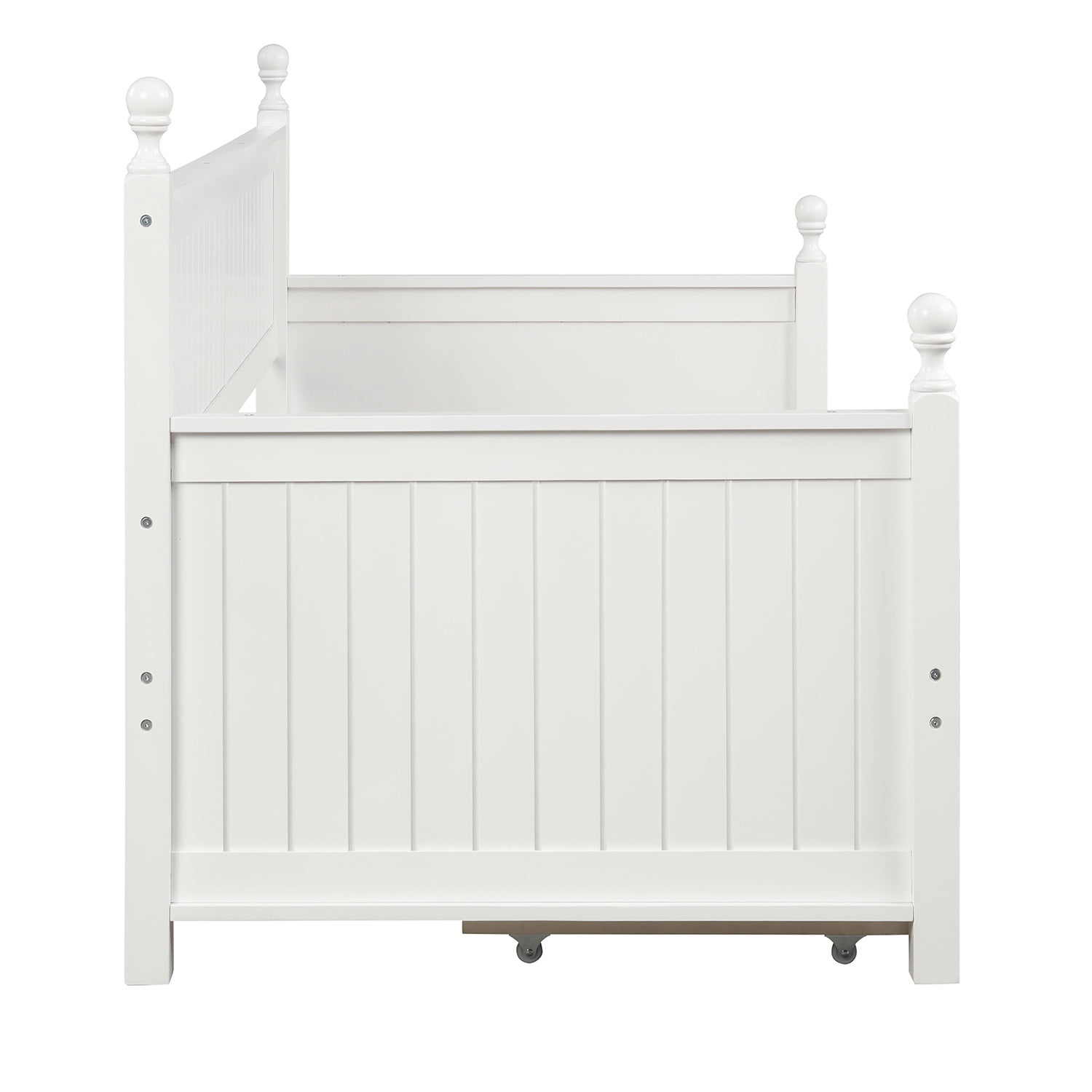 Gewnee Solid Wood Twin Size Daybed with Three Drawers,Storage Daybed for Kids,White