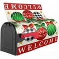 thumbnail image 4 of Christmas Welcome Mailbox Cover 21" X 18" Red Green Ornament Ball Magnetic Mailbox Wraps Standard Size Post Letter Box Cover for Outdoor Decoration Garden Decor, 4 of 6