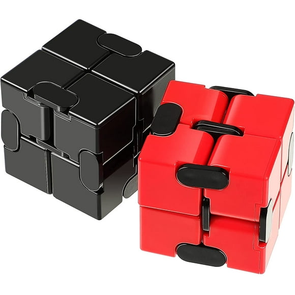 2 Pieces Infinity Cube Fidget Toys, Mini Fidget Blocks Desk Toy, Infinity Cube Stress Relief Toys, Magic Cube Sensory Toy for Anxiety Relief for Students and Adults