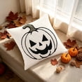 thumbnail image 6 of YAWUBT Halloween Tufted Embroidery Jack-O'-Lantern Throw Pillow, 18x18 Inch Decorative Accent Pillow, Farmhouse Halloween Pumpkin Cushion, Home Decor, 6 of 6