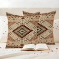 thumbnail image 3 of Vintage Geometric Outdoor Waterproof Pillow Covers, Southwest Ethnic Modern Decorative Square Throw Pillowcase Sofa Cushion Sham for Patio/Couch/Chair, 16"x16" 2 Pack, 3 of 8