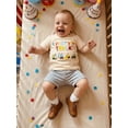 thumbnail image 5 of BemeyourBBs 2Pcs Toddler Baby Boy Birthday Outfits 1 2 3 4 Years Old Birthday Summer Clothes Party Animal Short Sleeve Letter Print T-Shirt Shorts Set, 5 of 9