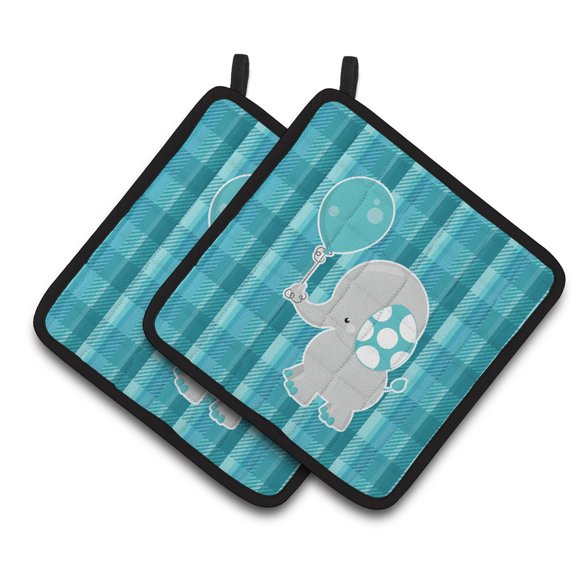 Caroline's Treasures Elephant with Balloon Pair of Pot Holders