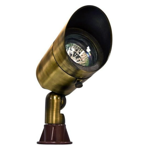 Dabmar Lighting LV131-ABS Solid Brass Directional Spot Light with Hood- Antique Brass