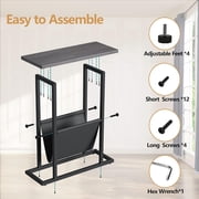 Narrow Side Table with Storage - Rustic Accent Table for Small Spaces