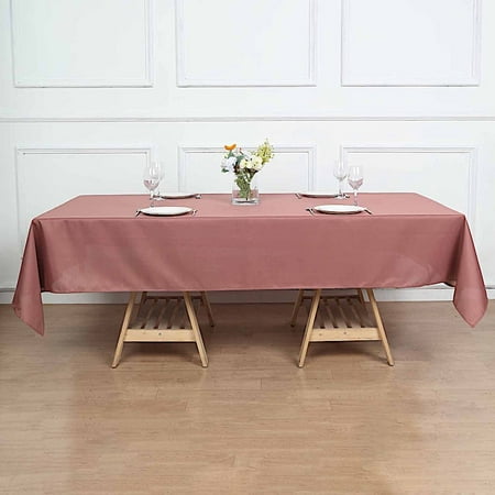 

BalsaCircle 6 Pieces 60 x 102 Cinnamon Rose Rectangle Polyester Tablecloths Table Cover Linens
