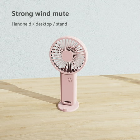 

KQJQS Portable Handheld Mini Fan with Desktop Bracket - USB Rechargeable Electric Fan - Unique Design Intelligent Control and Three Wind Speeds