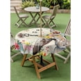 thumbnail image 3 of Easter Outdoor Tablecloth - 60 Inch Round Dining Table Cover, Spring Watercolor Vintage Bunny Eggs Flower Waterproof Outdoor Table Cloth with Umbrella Hole & Zipper for Picnic/Patio/Party, 3 of 7