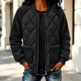 thumbnail image 2 of TRUNZI Women's Fleece Quilted Bomber Jackets Long Sleeve Zip Up Jackets for Fall Winter with Pockets, 2 of 9