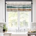 thumbnail image 5 of Abstract Wave Valances for Windows Lines Green White Brown Ombre Modern Art Rod Pocket Curtain Valance Window Treatment Short Curtains for Kitchen Living Room, 42"x12", 5 of 5
