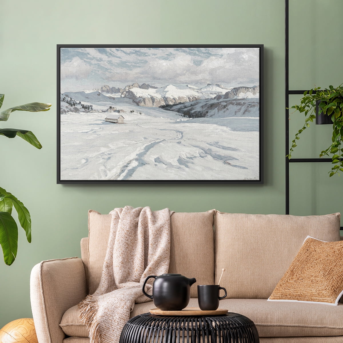 Vintage Landscape-CCLXVIII By Wexford Home Framed in Black Wood Gallery Wrapped Canvas 25 in. x 37 in.