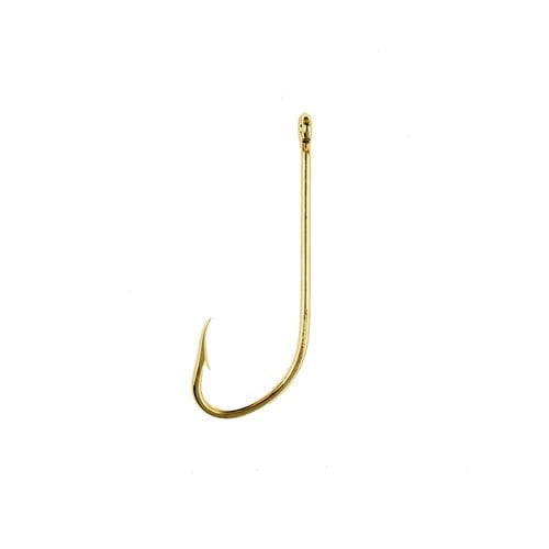 Eagle Claw 108AH-2/0 Gold 1x Long Offset Hook, size 2/0
