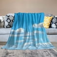 thumbnail image 2 of Creowell Clouds Sky Bench Throw Blanket Lightweight Soft Blanket for Couch Sofa Bed Office All Seasons Excellent Hand Feel Flannel Blanket 40x50in, 2 of 6