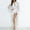White, variant on Gift TIMIFIS Women's Silk Robes Lace Robes Bride Bridesmaid Party Satin Bathrobe V Neck Sleepwear Loungewear Dressing Gowns with 3/4 Sleeve - Spring/Summer