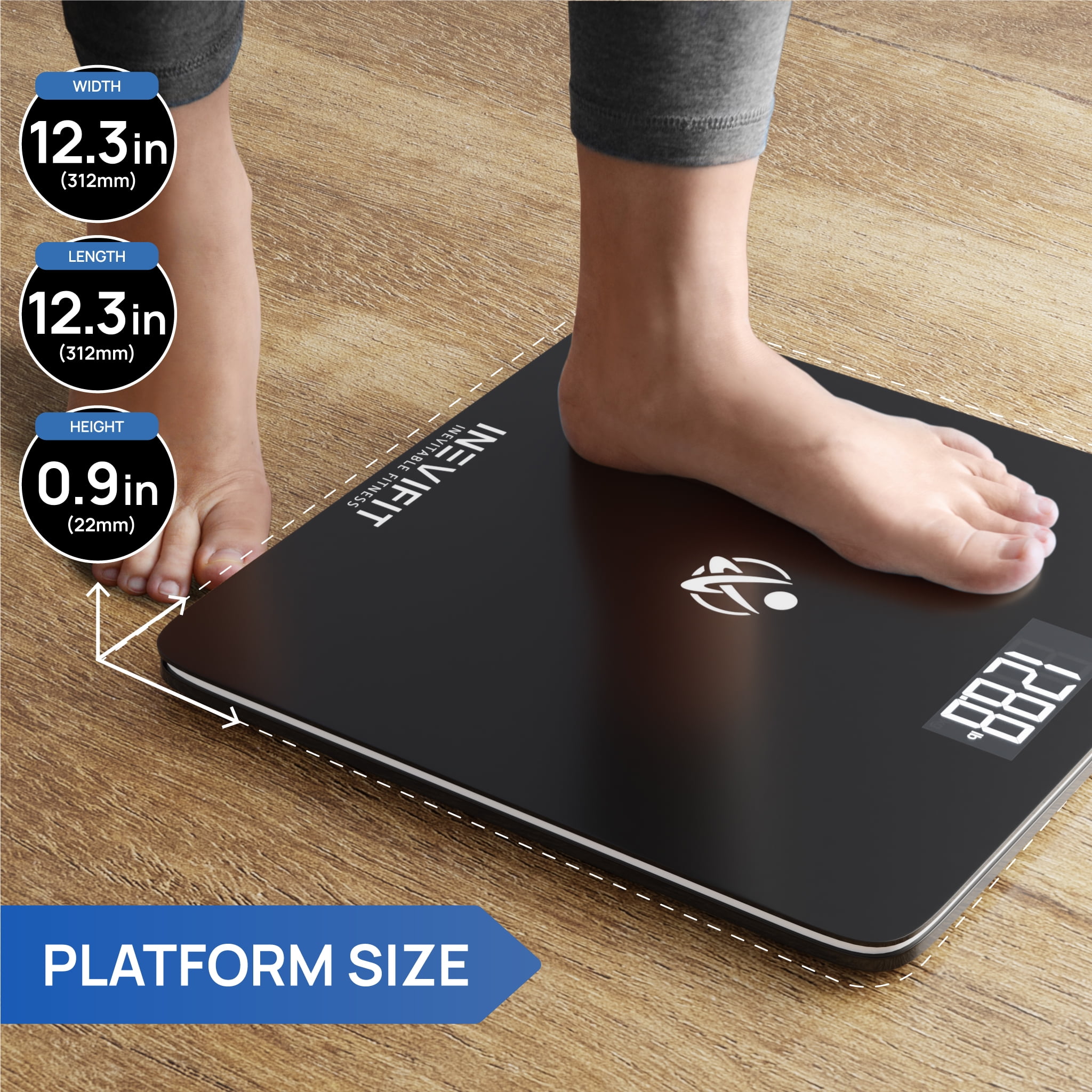  INEVIFIT Bathroom Scale, Highly Accurate Digital Bathroom Body  Scale, Measures Weight up to 400 lbs. Includes Batteries : inevifit: Health  & Household