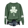 thumbnail image 4 of WEAIXIMIUNG Chandails en Molleton d'Automne pour Femmes Mode Décontractée Jour de la Saint-Patrick Vert Imprimé Graphique Quatre Feuilles Col Rond Manches Longues Jogging Chandail en Molleton, 4 of 4