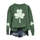 thumbnail image 3 of Gibobby Sudadera sin capucha y ocio Sudadera para correr de manga larga con cuello redondo y estampado gráfico de cuatro verde del día de San Patricio informal a la moda para (Gris, XXL), 3 of 4