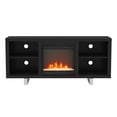 thumbnail image 3 of WE Furniture 58" Simple Modern Fireplace TV Console - Black, 3 of 11
