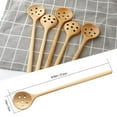 thumbnail image 2 of 2 PC Korean Style 10.9" Long Handle Wooden Round Slotted Spoons for Jam Olive, 2 of 7