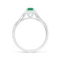 thumbnail image 2 of ANGARA Natural Emerald-Cut Emerald Halo Twisted Shank Ring in 14K White Gold for Women (Size-6x4mm) | May Birthstone, Birthday, Anniversary, Jewelry Gift for Women | Natural Emerald Ring, 2 of 9