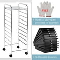 thumbnail image 2 of LINJH Rolling Cart Organizer Plastic Trolley with 10 Storage Drawers Utility Cart on Wheels Art Craft Organizer Ample Storage Space, Black, 2 of 10