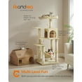 thumbnail image 2 of 56.3'' Cat Tree Tower for Indoor Cats ,Multi-Level Cat Condo Cat Furniture with Scratching Posts, Perches, Hammock, Cave ,Beige, 2 of 7