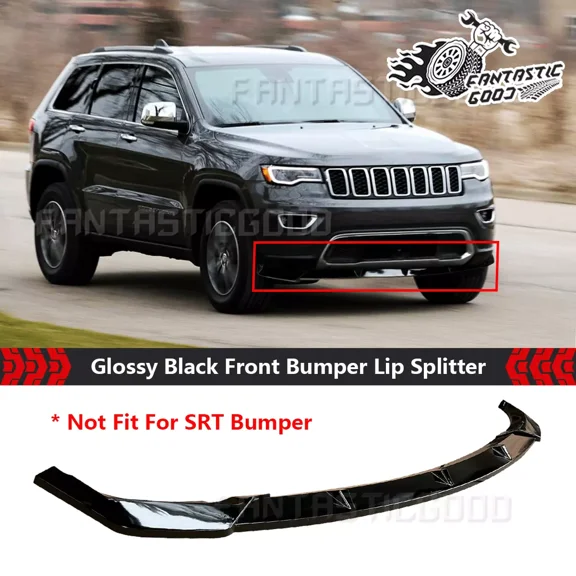 For Jeep Grand Cherokee Base 2014-on Gloss Black Front Bumper Lip Chin Spoiler