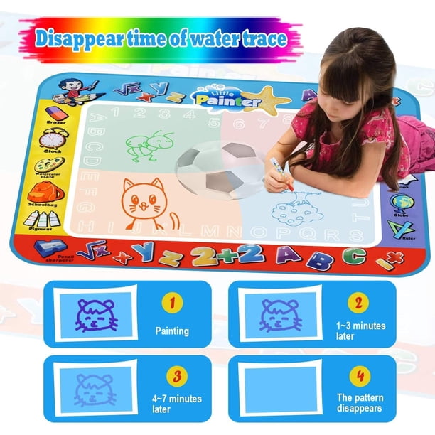 1 Set Tapis de Dessin d'eau Tapis de Doodle Magique pour Tout-Petit Tapis de Peinture avec des