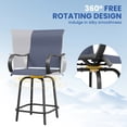 thumbnail image 5 of Poteban Patio Swivel Bar Stools Chair of 2, Outdoor Bar Heigt Set, All Weather High Back and Armrest Rocking Stools & Bar Chairs for Backyard, Lawn Garden, Balcony and Pool,Navy, 5 of 7