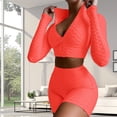 thumbnail image 2 of Traje de Entrenamiento Que Hace Punto La Ropa de Yoga Top de Manga Larga para Correr Fitness - naranja, L Sunnimix Traje de entrenamiento, 2 of 6