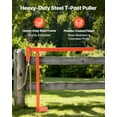 thumbnail image 2 of VEVOR 36 in T Post Puller, Heavy Duty Fence Post Pullers with Puller Plate & 47 in Lifting Chain, Labor-Saving T-Post Remover Tool for Round Fence Posts, Sign Posts & Tree Stumps, 2 of 9