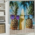 thumbnail image 6 of Patifu Pineapples Sunglasses Surfboard Shower Curtain with Hooks 36"x72, 6 of 7