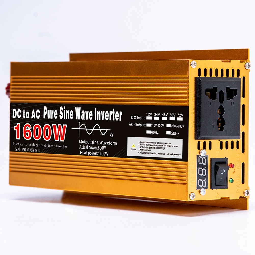 Pure Sine Wave Inverter Dc12V To Ac220V 3000W Voltage Converter Transformer 12V-2200W Fangkenuo