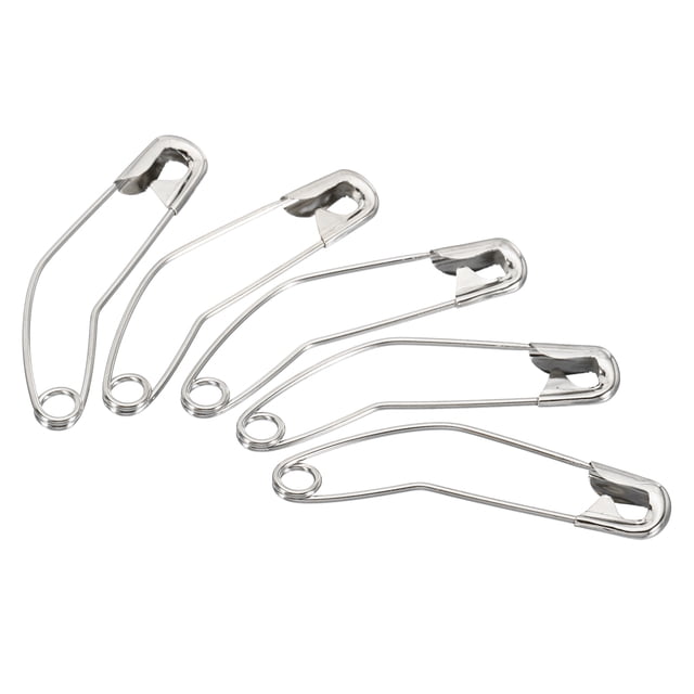 Seguridad Pasadores 1.97 Pulgadas Metal Níquel Chapado Curvo Costura Pasadores para Mantas Faldas Artesanía Broche Fabricación Plateado Tono 50uds